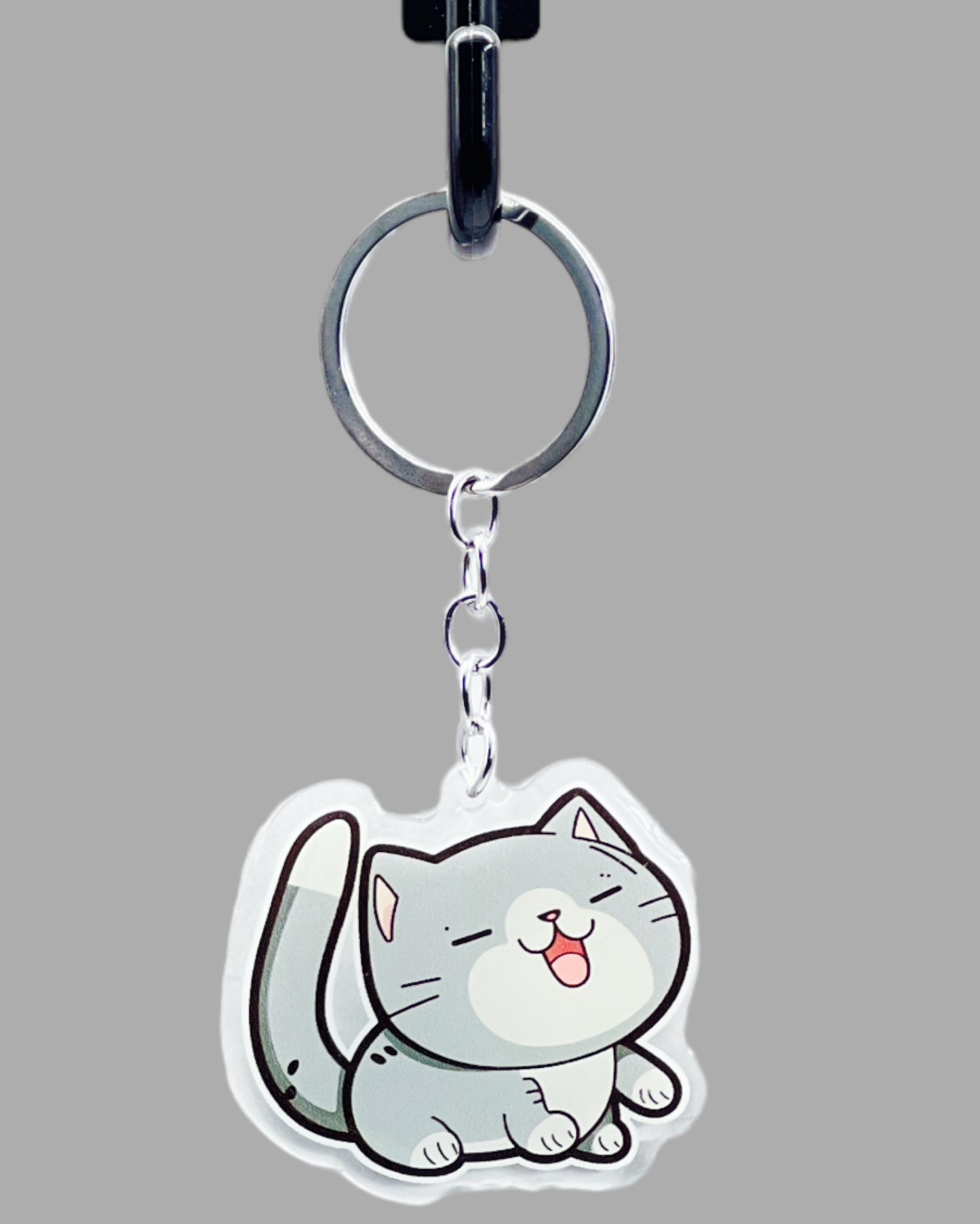 Chartreux Cat Acrylic keychain, Cute kawaii memorial ornament, pet portrait charm gift backpack fob, dad car décor, first day of school gift