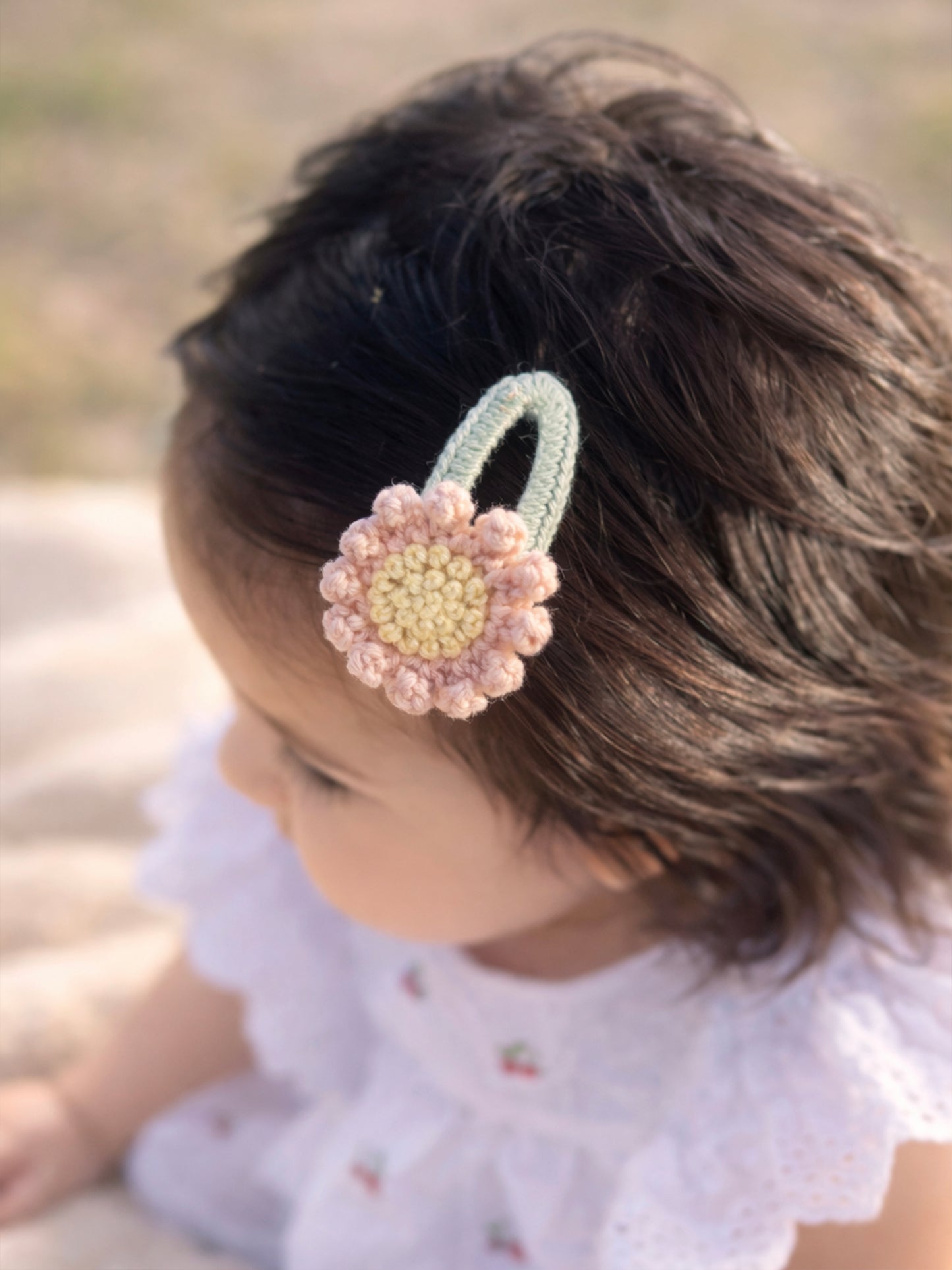 Crochet Trim Snap Hair Clips, Hair barrettes for kids