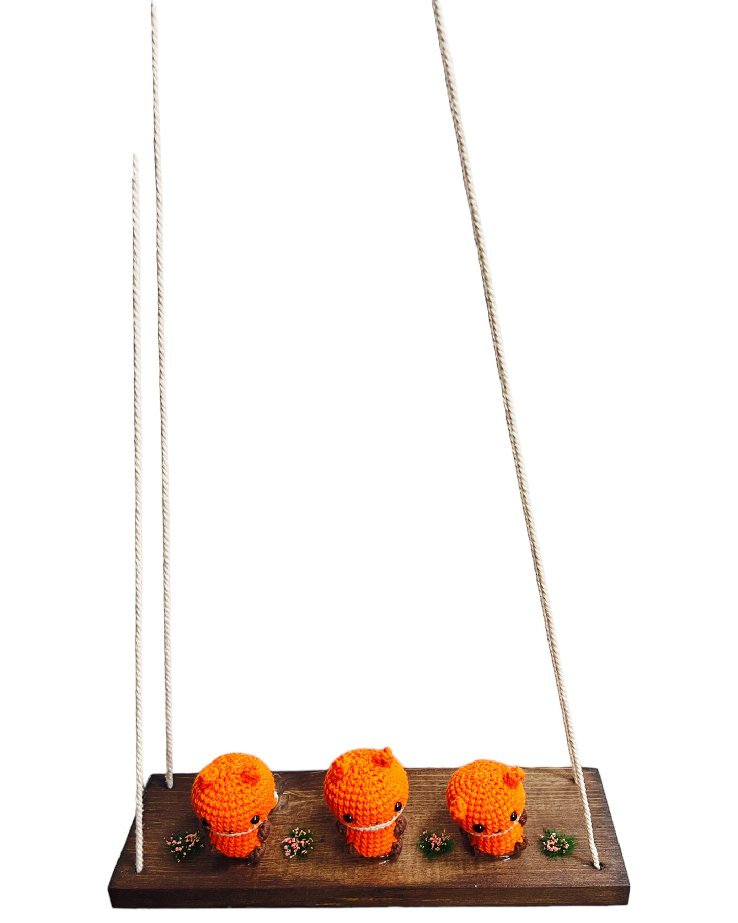 Foxes on a swing Hanging Wall Shelf