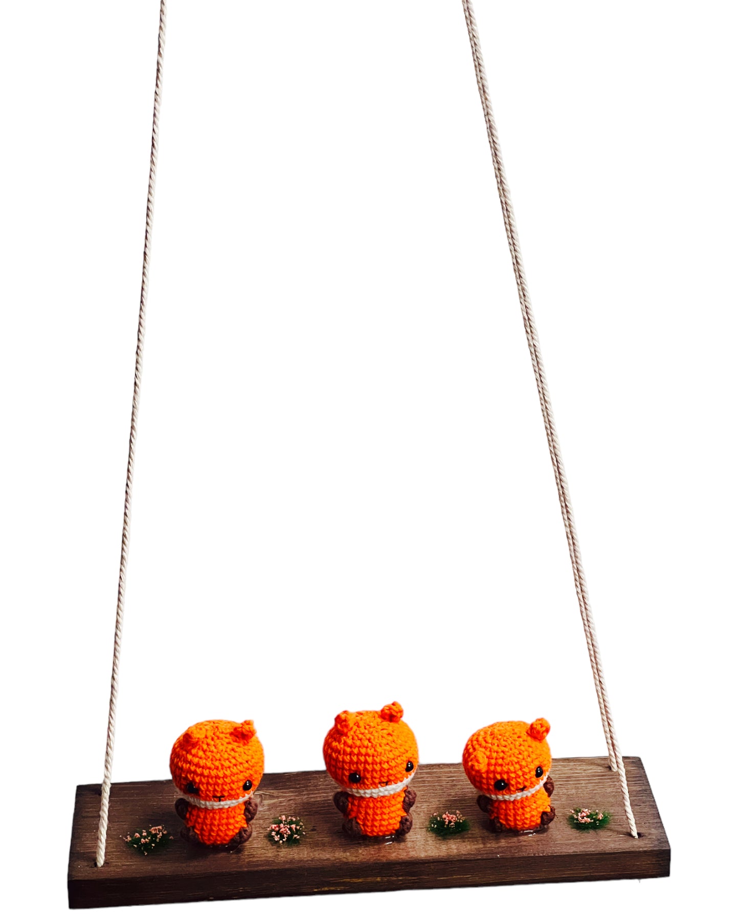 Foxes on a swing Hanging Wall Shelf