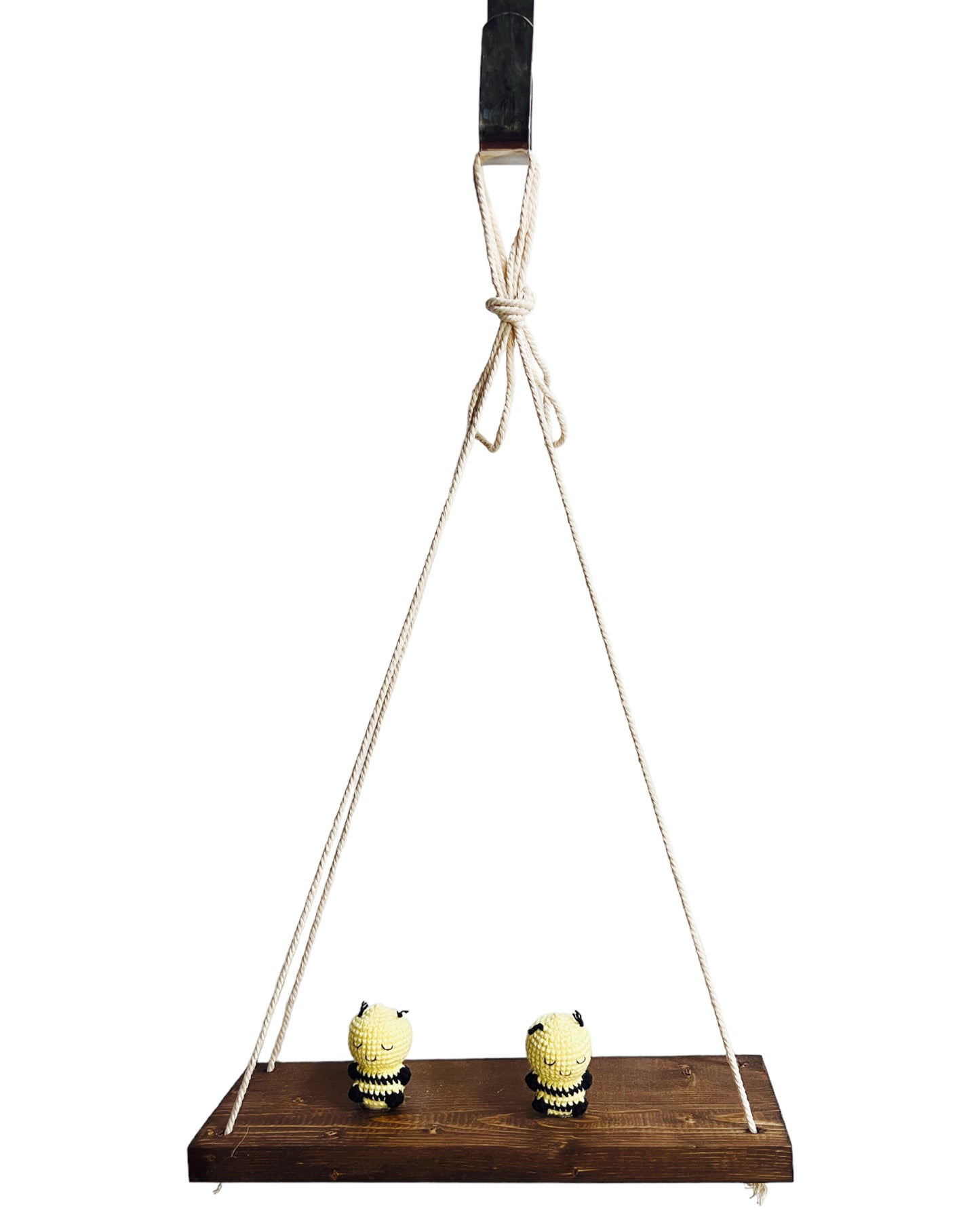 Bees on a swing Hanging Wall Shelf