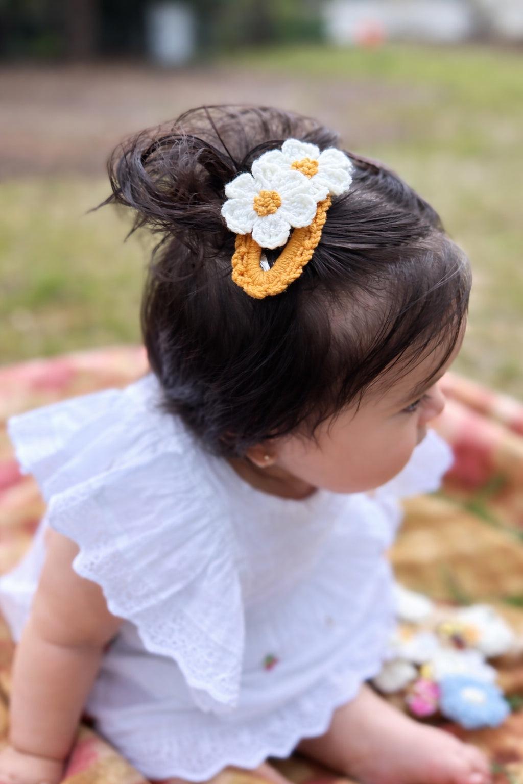 Crochet Trim Snap Hair Clips, Hair barrettes for kids