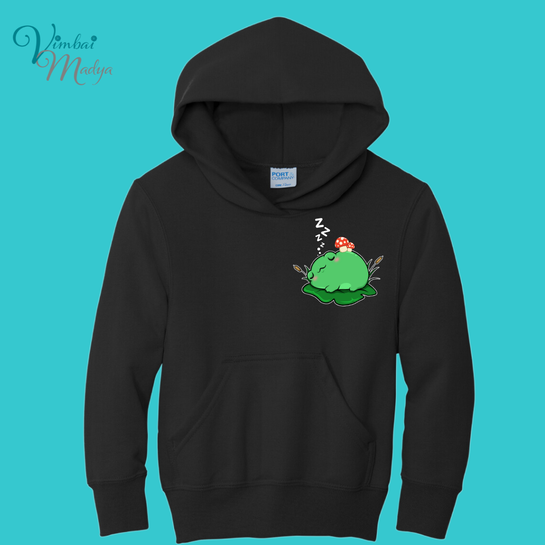 sleepy Frog Youth Sweater Hoodie : Perfect Birthday Gift & Fall Winter Essential . Trendy, Unisex Style for Your Best Friend's Wardrobe