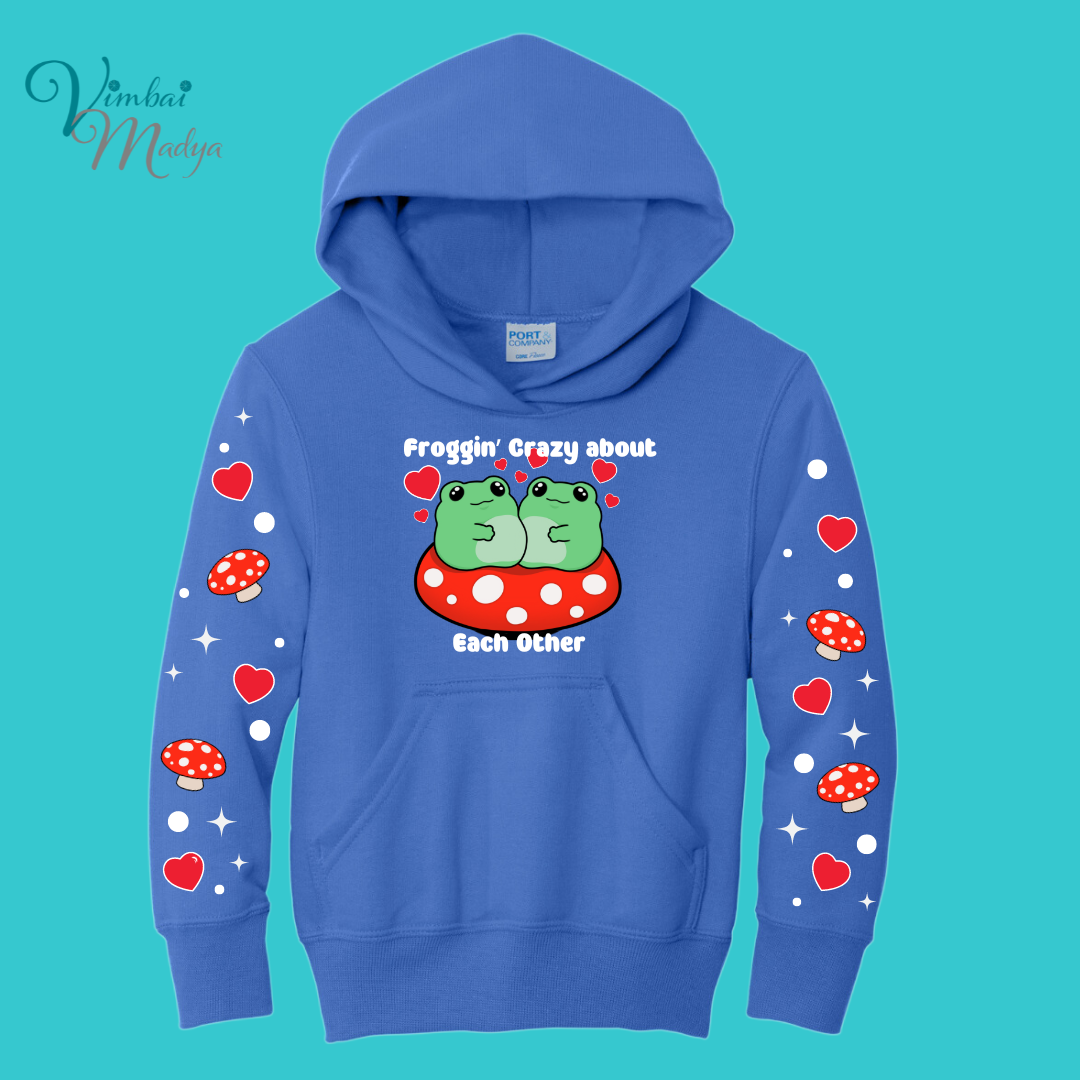 Youth Frog Mushroom Psychedelic Kawaii Frog Sweater Hoodie : frog and toad couples Gift & Fall Winter Essential . Style for Your Best Friend