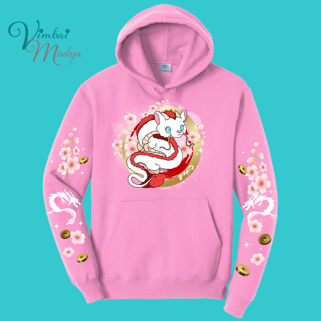 Chinese Dragon Sweatshirt Unisex Clothing Kawaii Hoodie : Best Friend Gift . Fall Winter Essential . Year of the Dragon . Lunar New Year