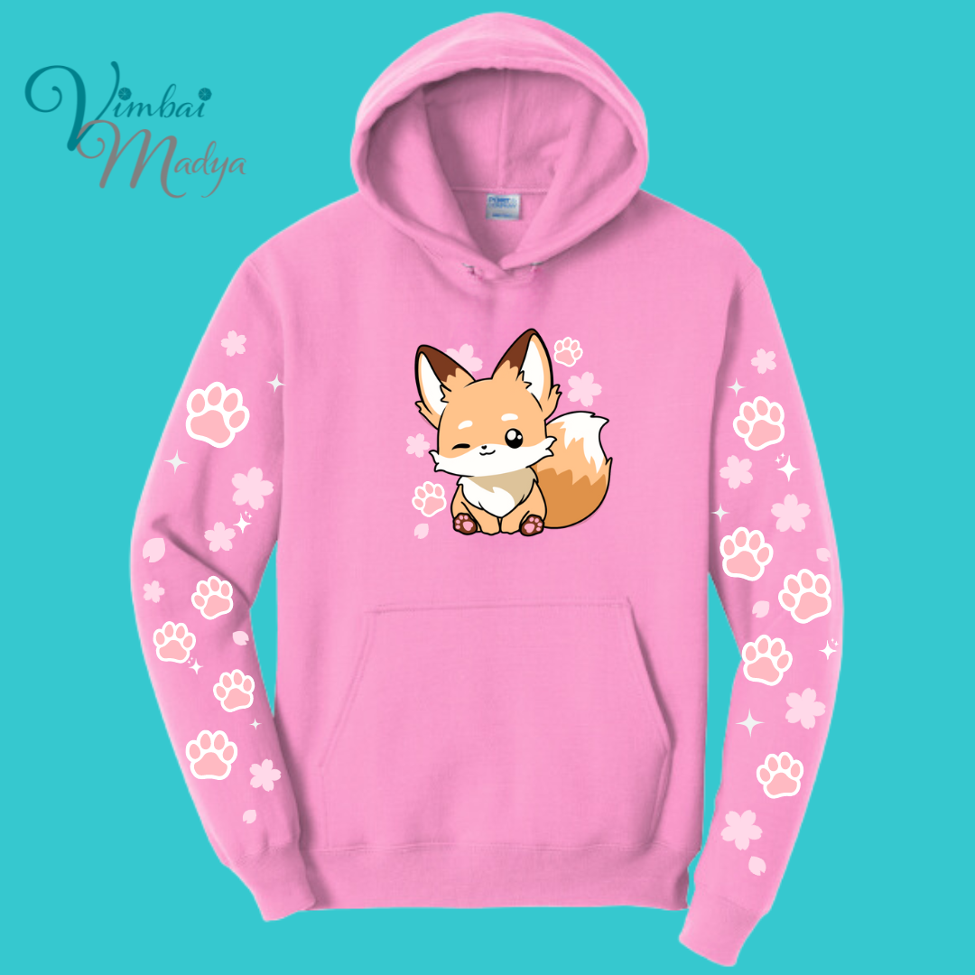 Fox Sweatshirt Unisex Clothing Kawaii Animal Hoodie : Fantastic Mr Fox and Best Friend Gift . Fall Winter Essential . Gift for her