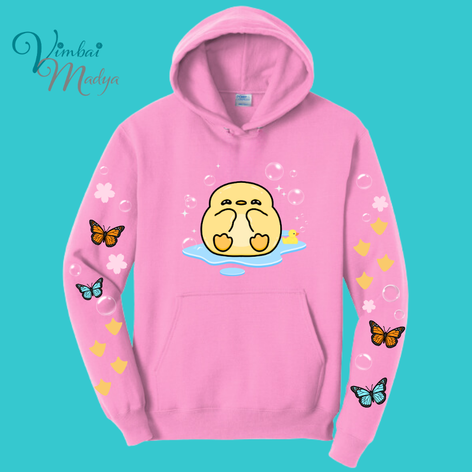 Yellow Duck Sweatshirt Unisex Clothing Kawaii Hoodie : Ocean, fish, beach and Best Friend Gift . Fall Winter Essential . Gift for her
