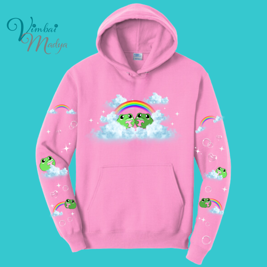 Unisex Kawaii Frog Sweater Hoodie : Perfect Mother's Day Gift & Fall Winter Essential . Trendy, Unisex Style for Your Best Friend's Wardrobe