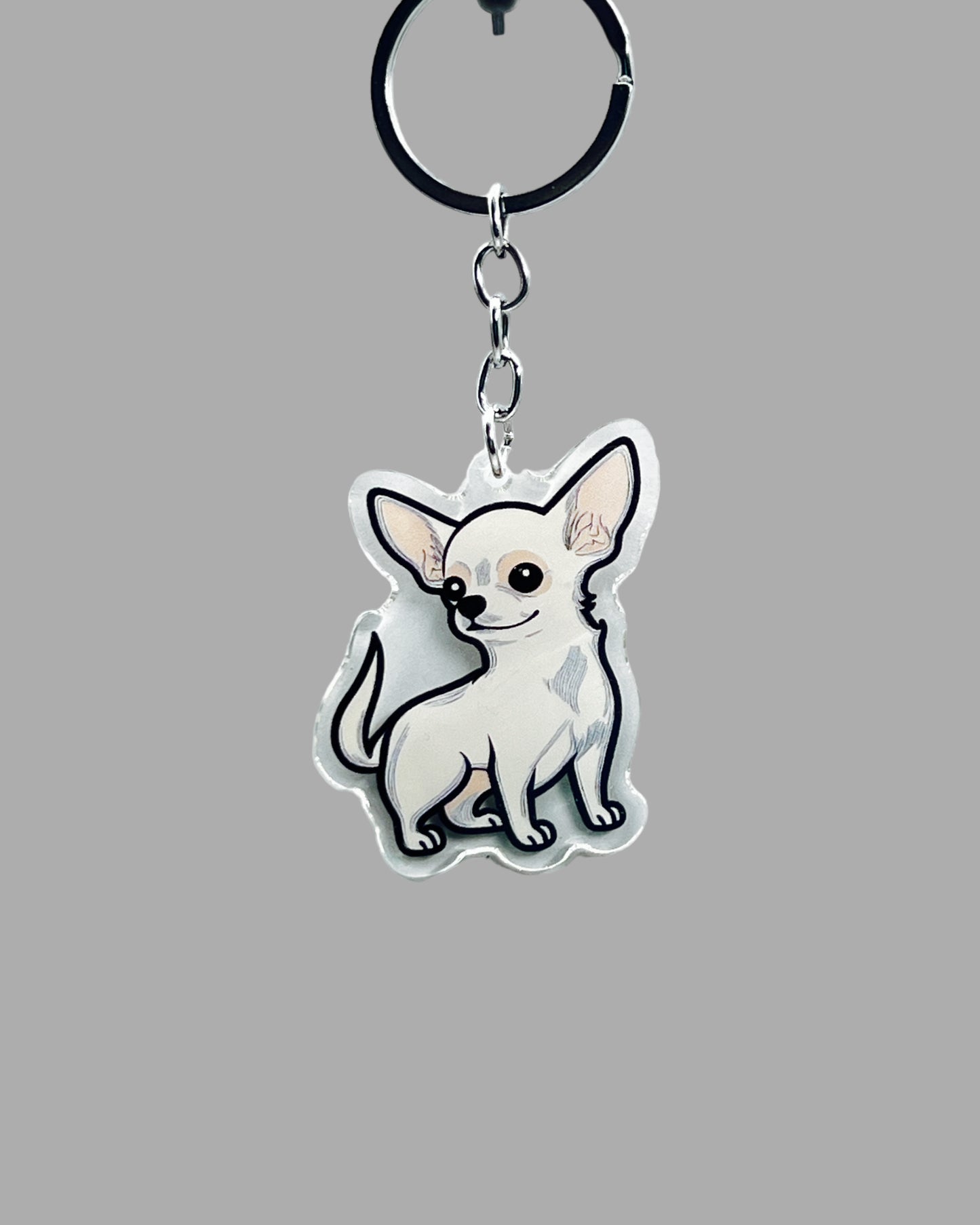 Chihuahua Acrylic Keychain Cute kawaii memorial ornament, pet portrait charm gift backpack fob, dad car décor, dog mom