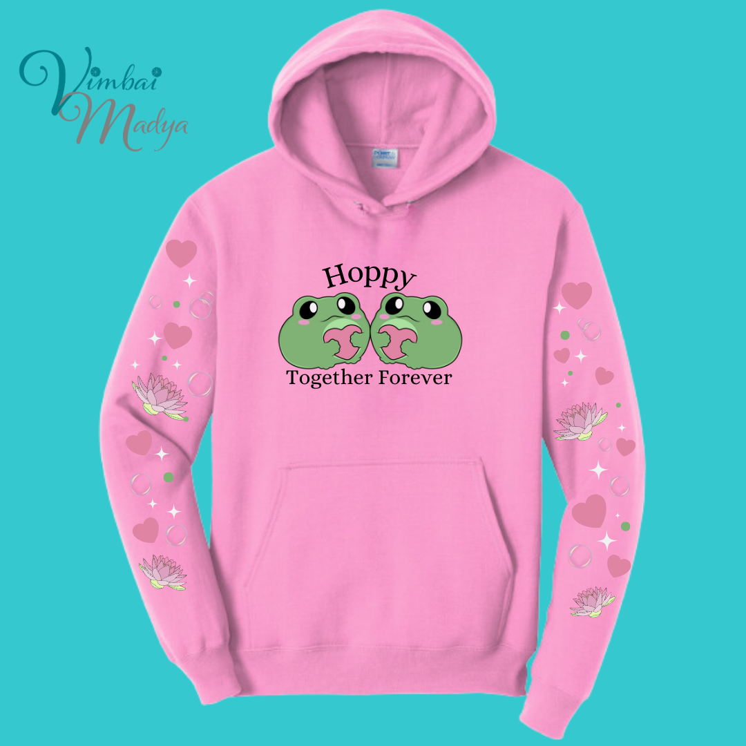 Frog Sweatshirt Unisex Clothing Kawaii Hoodie : Best Friend Gift . Fall Winter Essential . Frog and Toad Couple . Mothers Day Gift for her