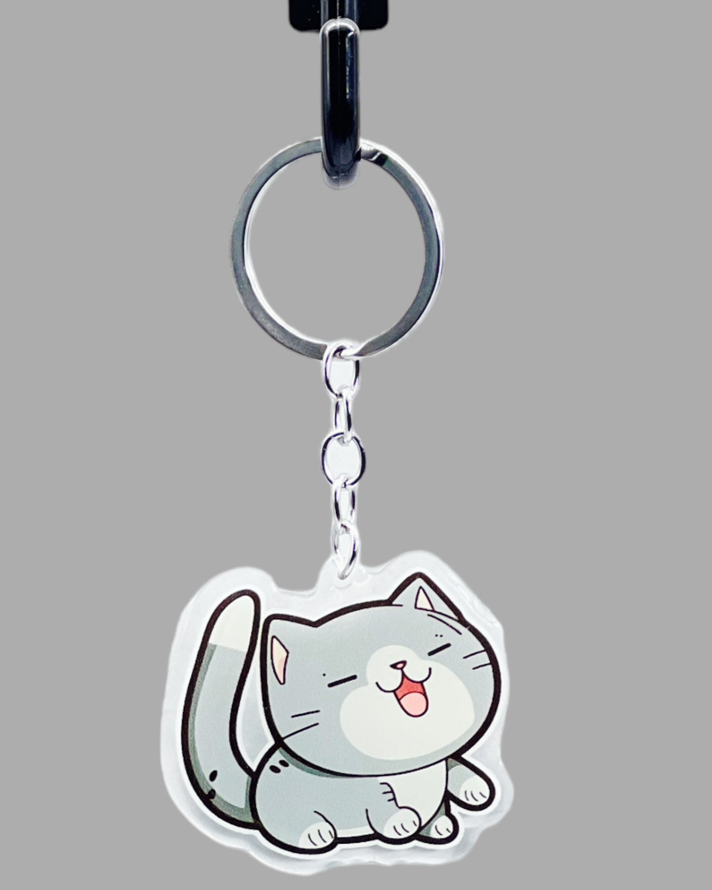 Chartreux Cat Acrylic keychain, Cute kawaii memorial ornament, pet portrait charm gift backpack fob, dad car décor, first day of school gift
