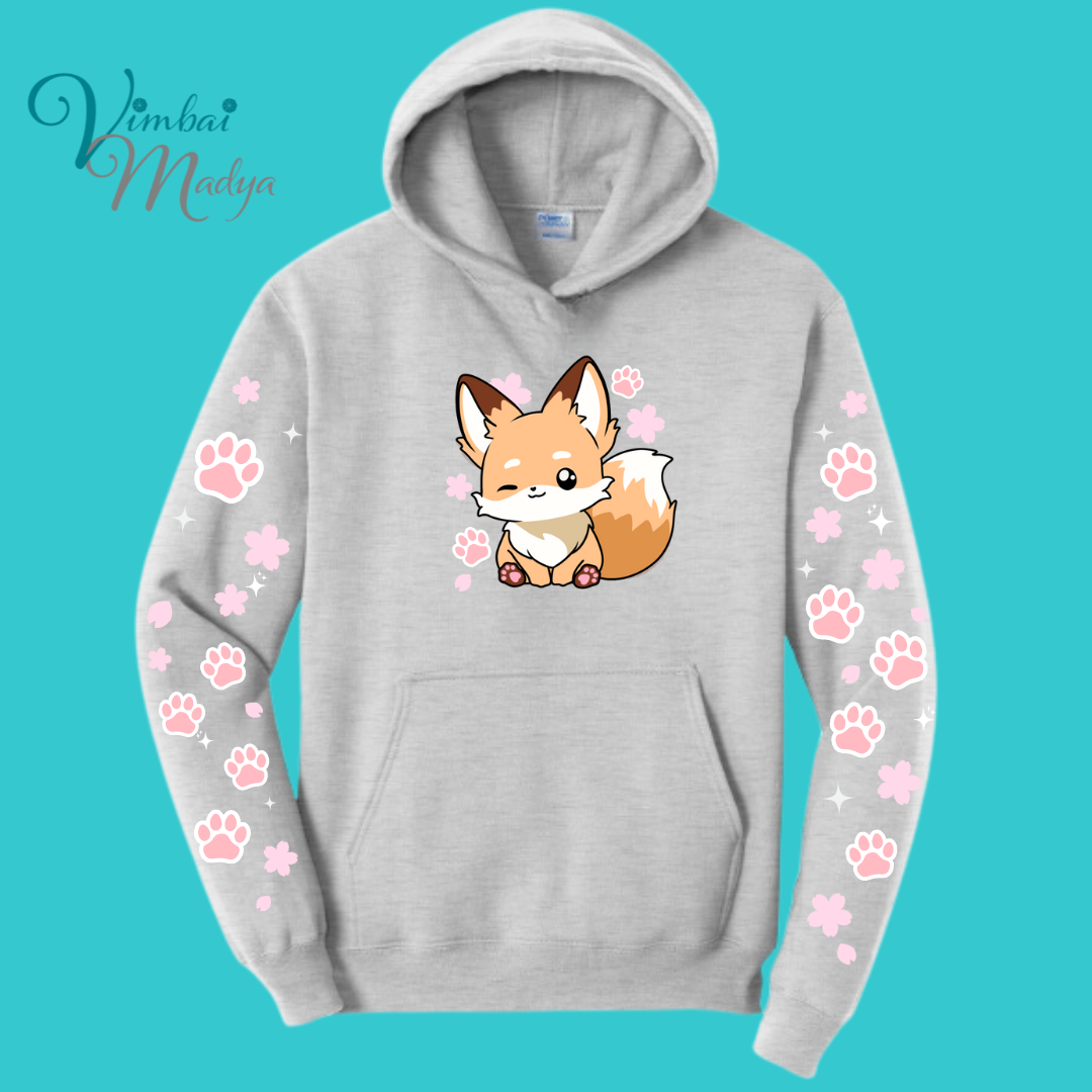 Fox Sweatshirt Unisex Clothing Kawaii Animal Hoodie : Fantastic Mr Fox and Best Friend Gift . Fall Winter Essential . Gift for her