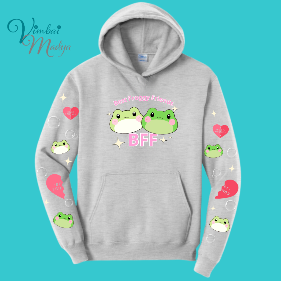 Kawaii Frog Sweater Hoodie : Perfect Mother's Day Gift & Fall Winter Essential . Trendy, Unisex Style for Your Best Friend's Wardrobe