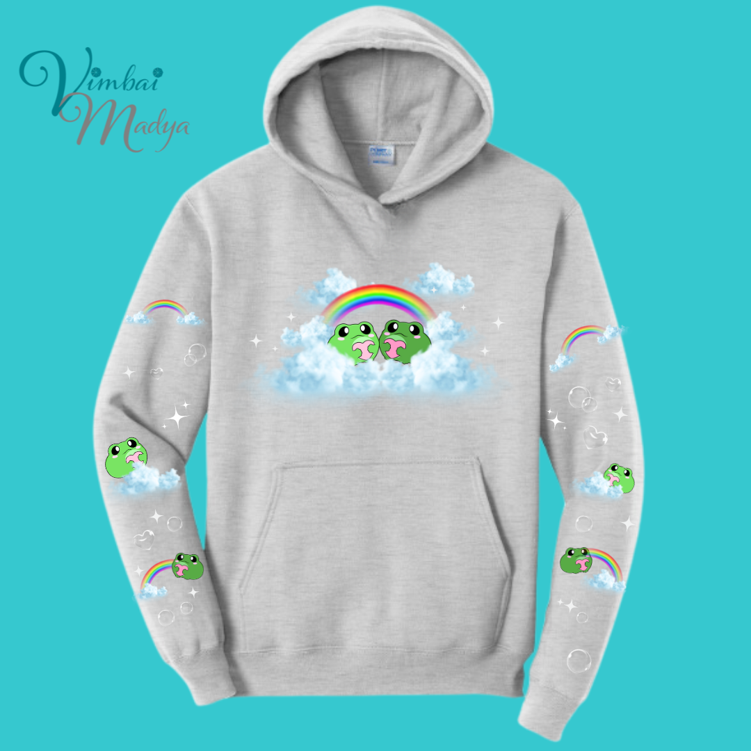 Unisex Kawaii Frog Sweater Hoodie : Perfect Mother's Day Gift & Fall Winter Essential . Trendy, Unisex Style for Your Best Friend's Wardrobe