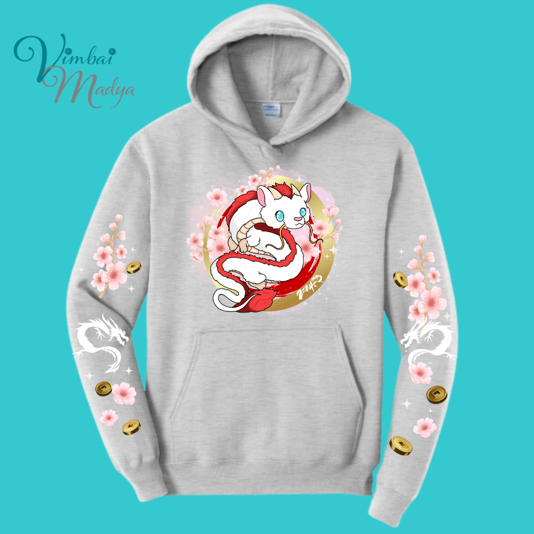 Chinese Dragon Sweatshirt Unisex Clothing Kawaii Hoodie : Best Friend Gift . Fall Winter Essential . Year of the Dragon . Lunar New Year