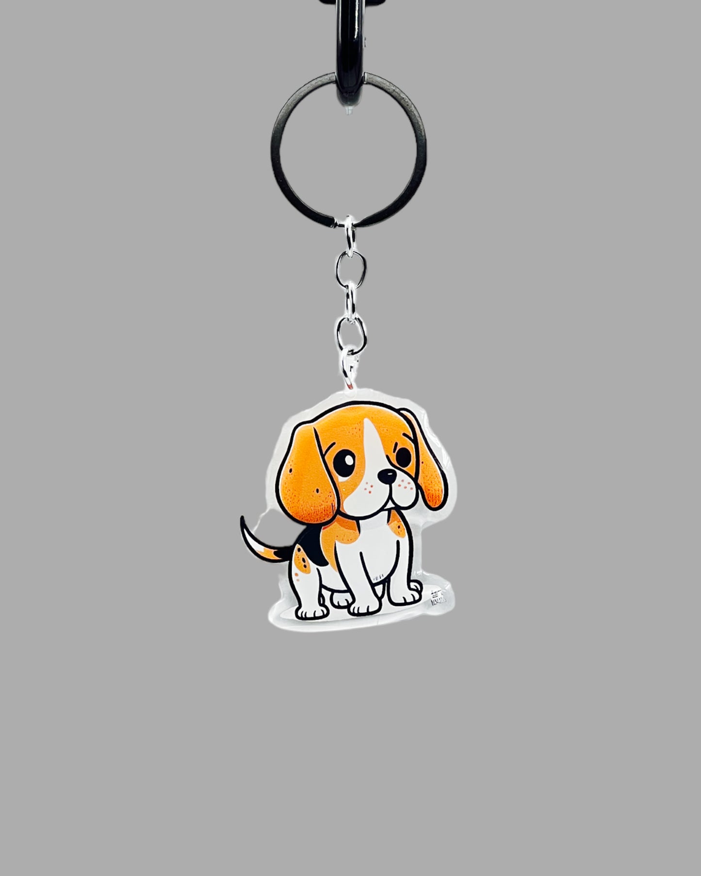 Beagle Dog Acrylic keychain Cute kawaii memorial ornament, pet portrait charm gift backpack photo fob, dad car décor, first day of school