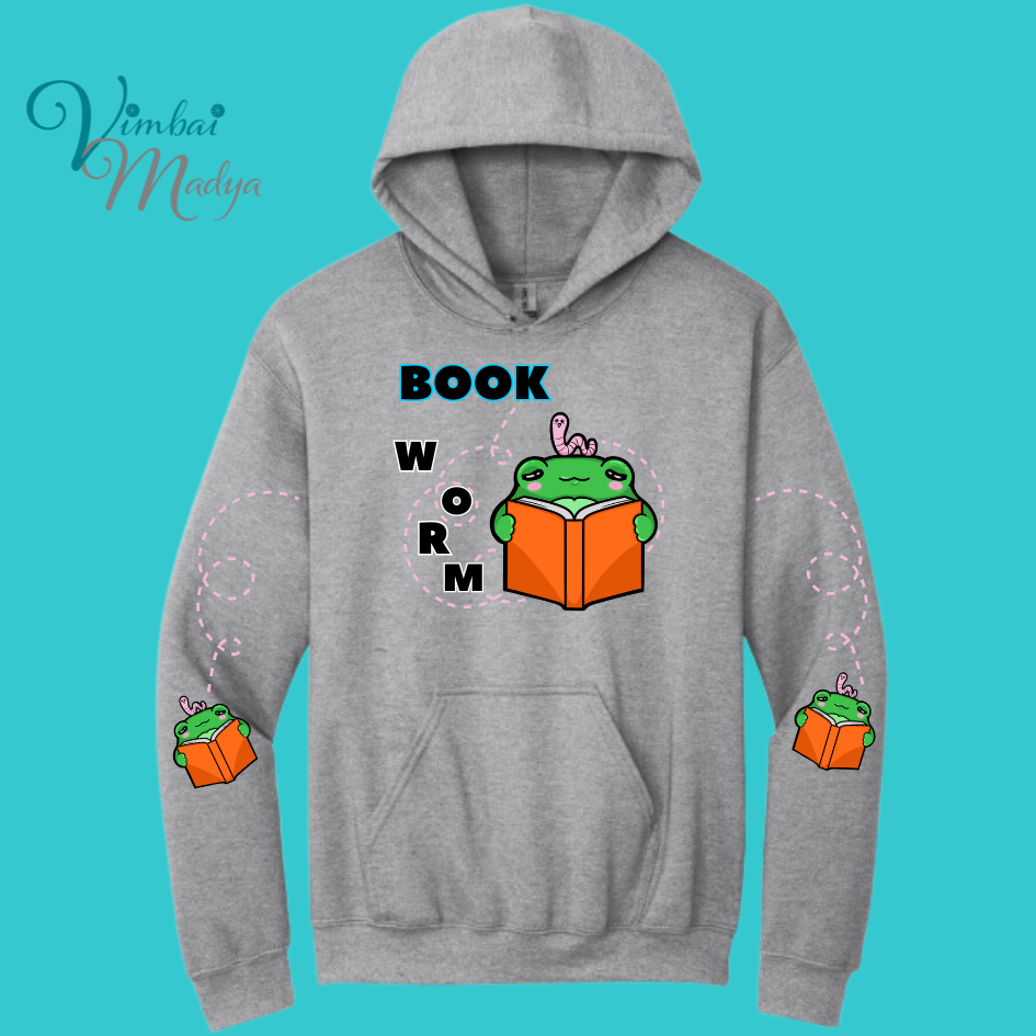 Unisex Kawaii Frog Sweater Hoodie : Perfect Mother's Day Gift & Fall Winter Essential . Trendy Bookworm Style for Your Best Friend