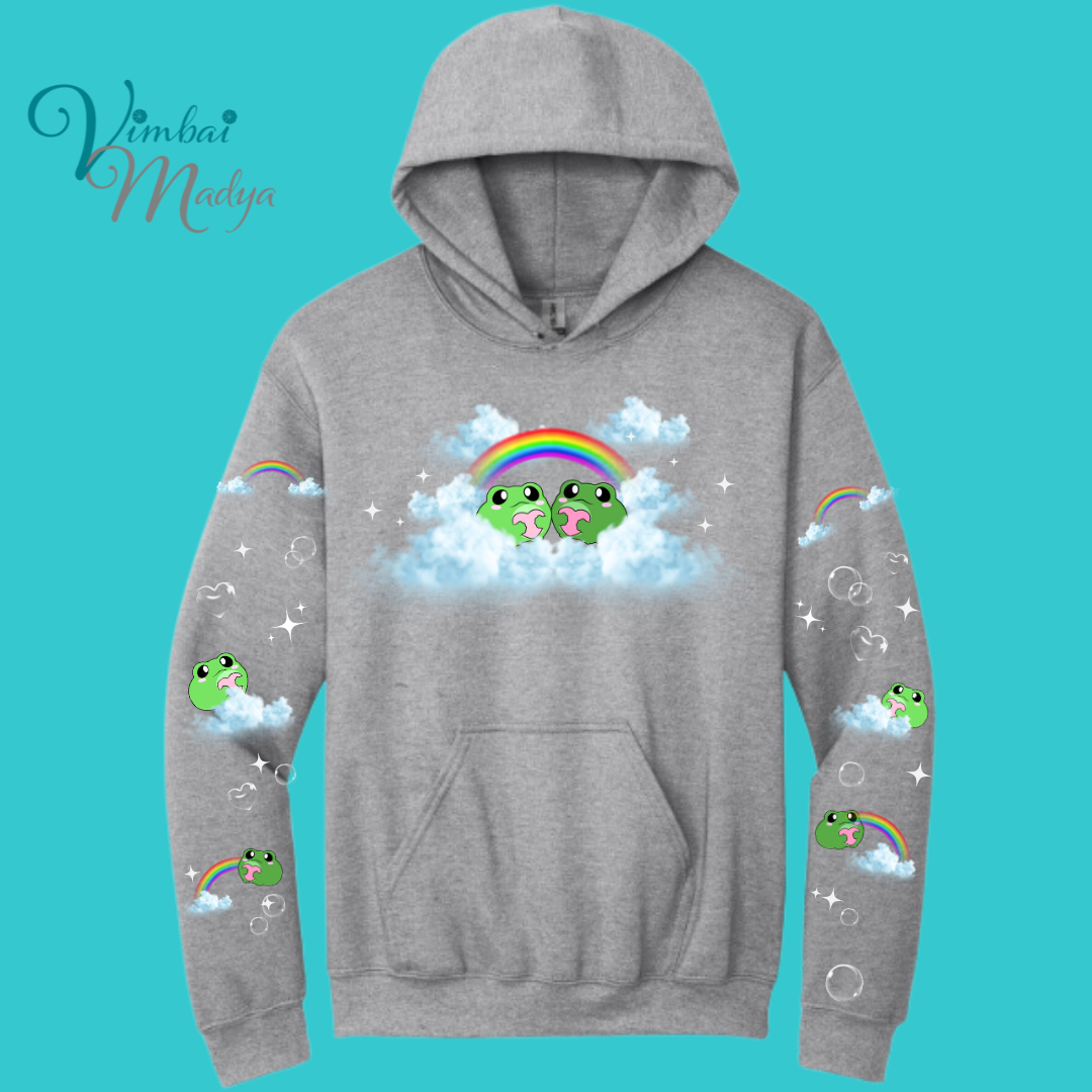 Unisex Kawaii Frog Sweater Hoodie : Perfect Mother's Day Gift & Fall Winter Essential . Trendy, Unisex Style for Your Best Friend's Wardrobe