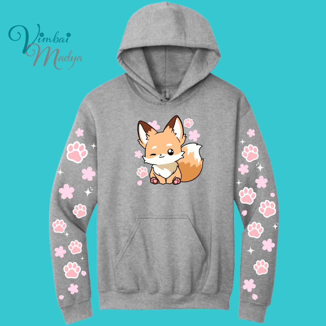 Fox Sweatshirt Unisex Clothing Kawaii Animal Hoodie : Fantastic Mr Fox and Best Friend Gift . Fall Winter Essential . Gift for her