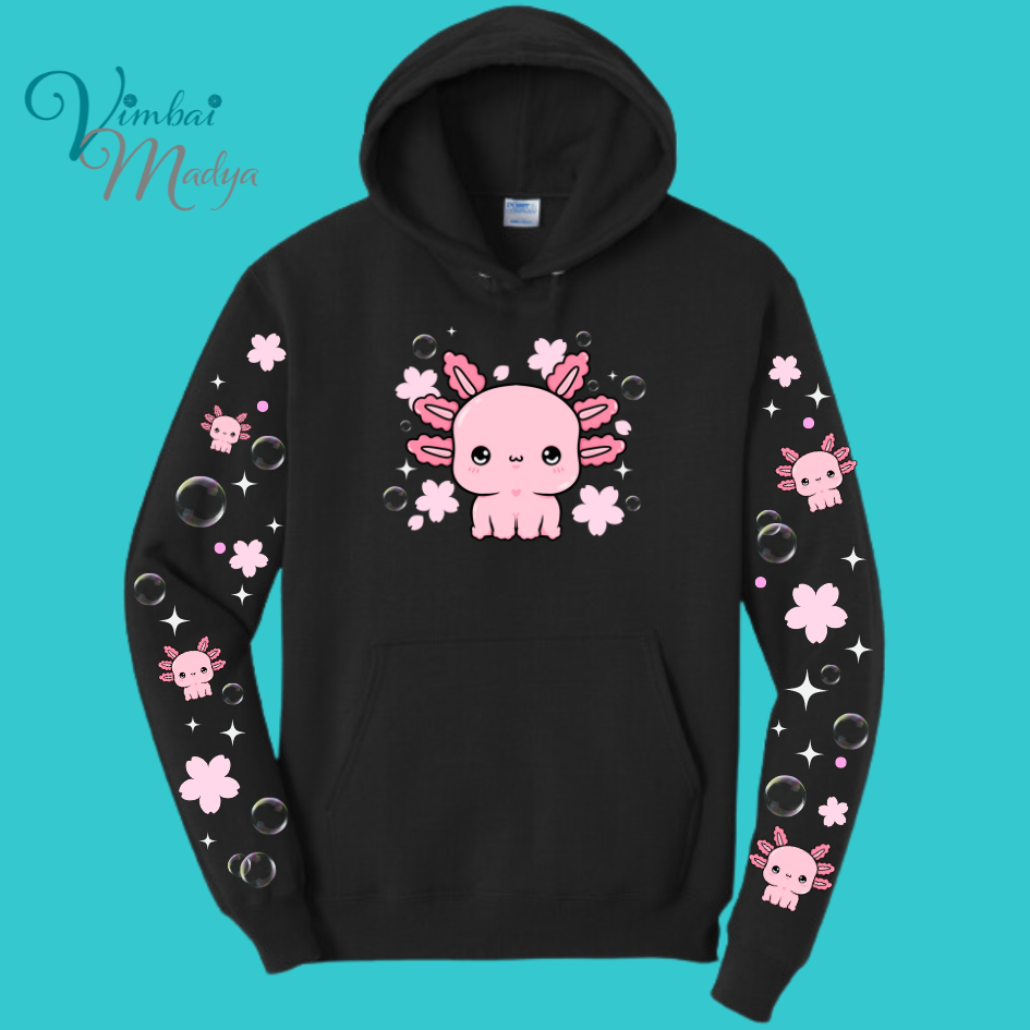 Axolotl Sweatshirt Unisex Clothing Kawaii Hoodie : Ocean, fish, beach and Best Friend Gift . Fall Winter Essential . Gift for her
