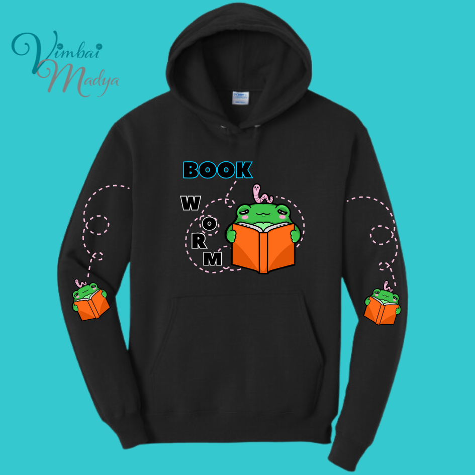 Unisex Kawaii Frog Sweater Hoodie : Perfect Mother's Day Gift & Fall Winter Essential . Trendy Bookworm Style for Your Best Friend