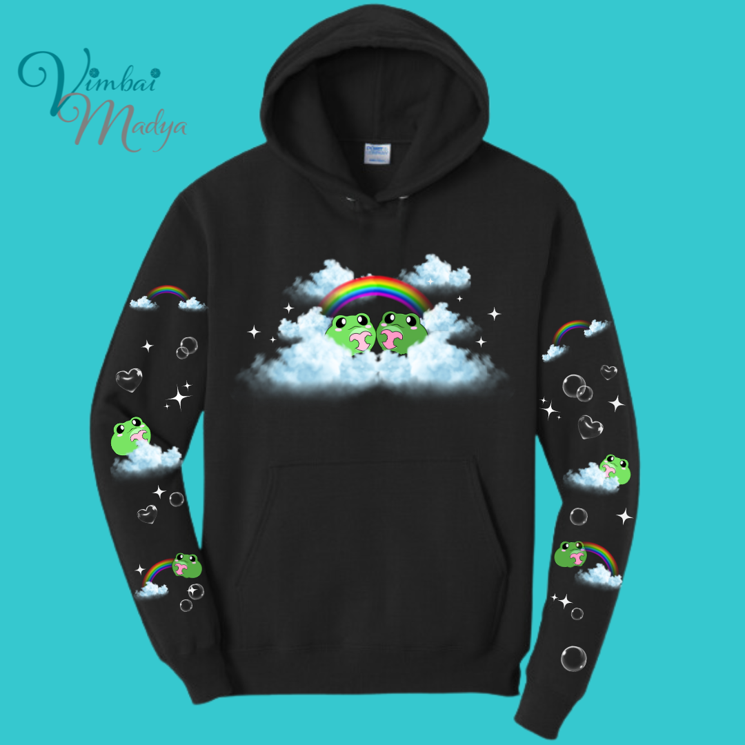 Unisex Kawaii Frog Sweater Hoodie : Perfect Mother's Day Gift & Fall Winter Essential . Trendy, Unisex Style for Your Best Friend's Wardrobe