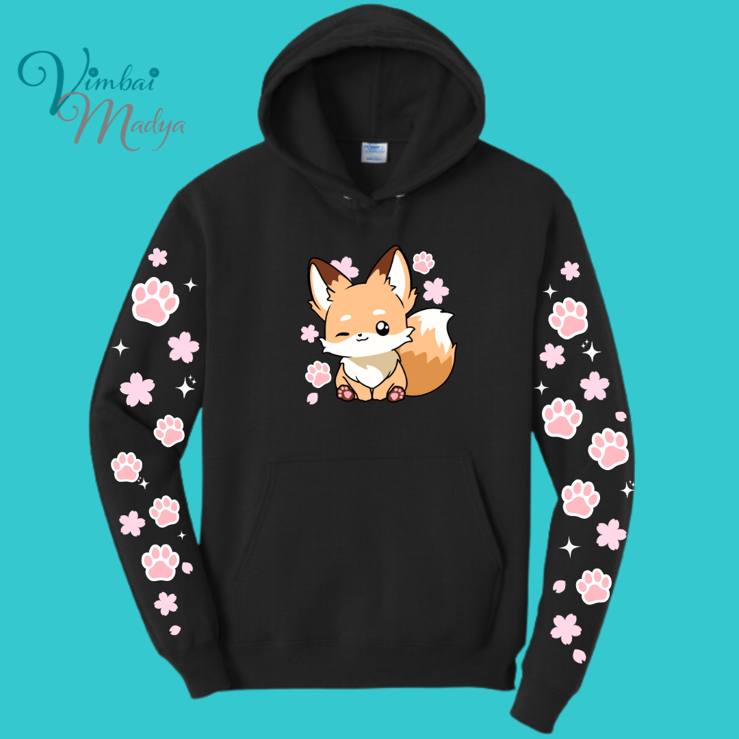 Fox Sweatshirt Unisex Clothing Kawaii Animal Hoodie : Fantastic Mr Fox and Best Friend Gift . Fall Winter Essential . Gift for her