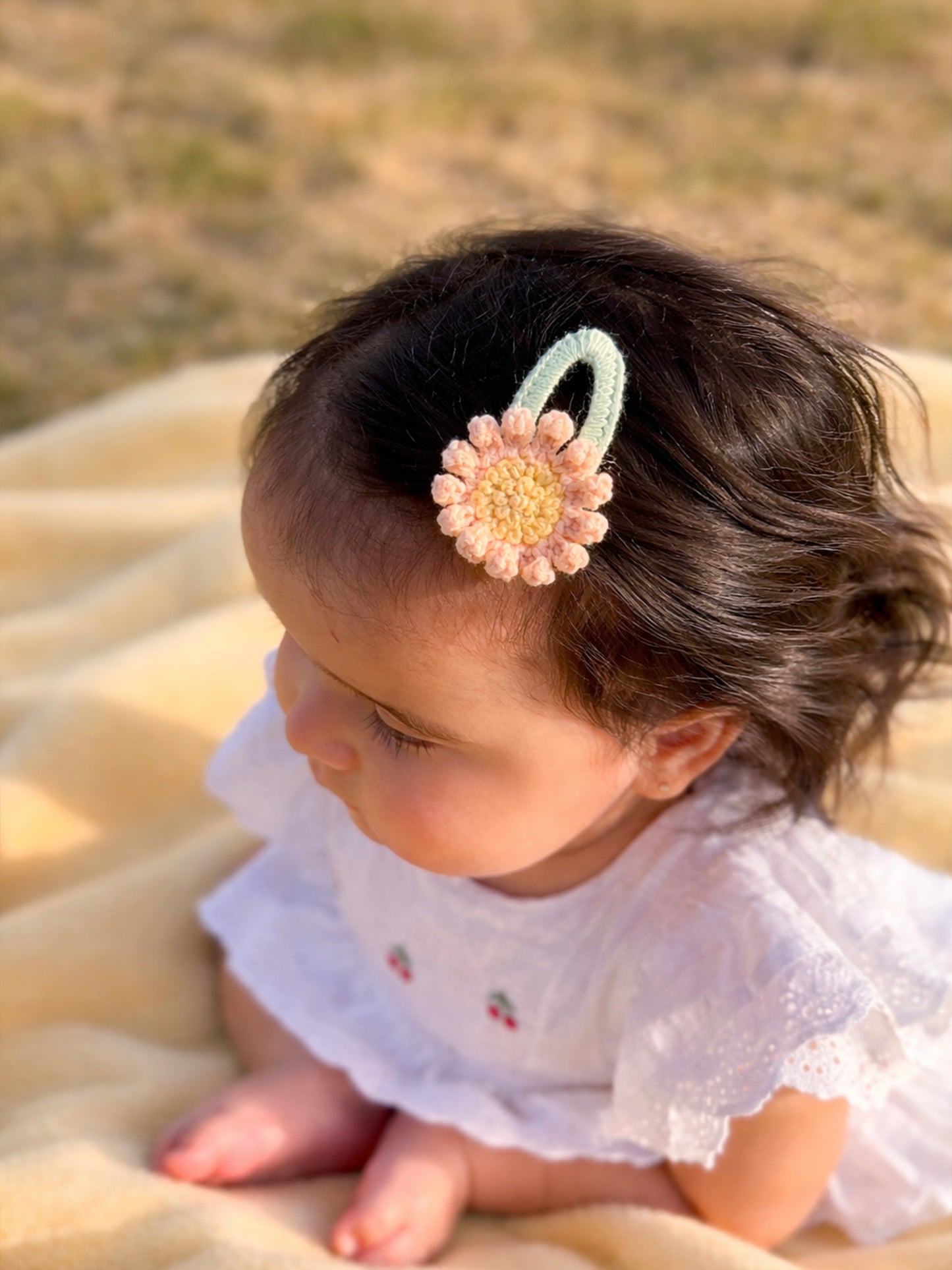 Crochet Trim Snap Hair Clips, Hair barrettes for kids