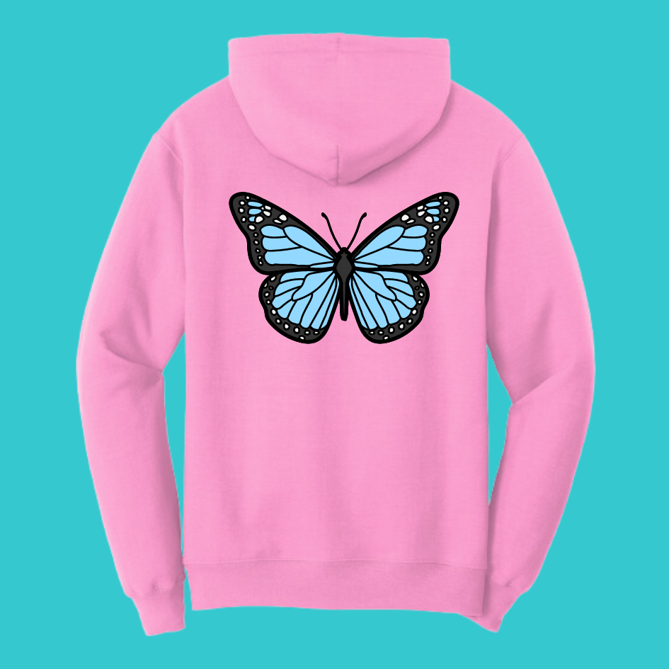 Unisex Butterfly Unisex Sakura Kawaii Frog Sweater Hoodie : Perfect Mother's Day Gift & Fall Winter Essential . Trendy, Blossom Style for Your Best Friend