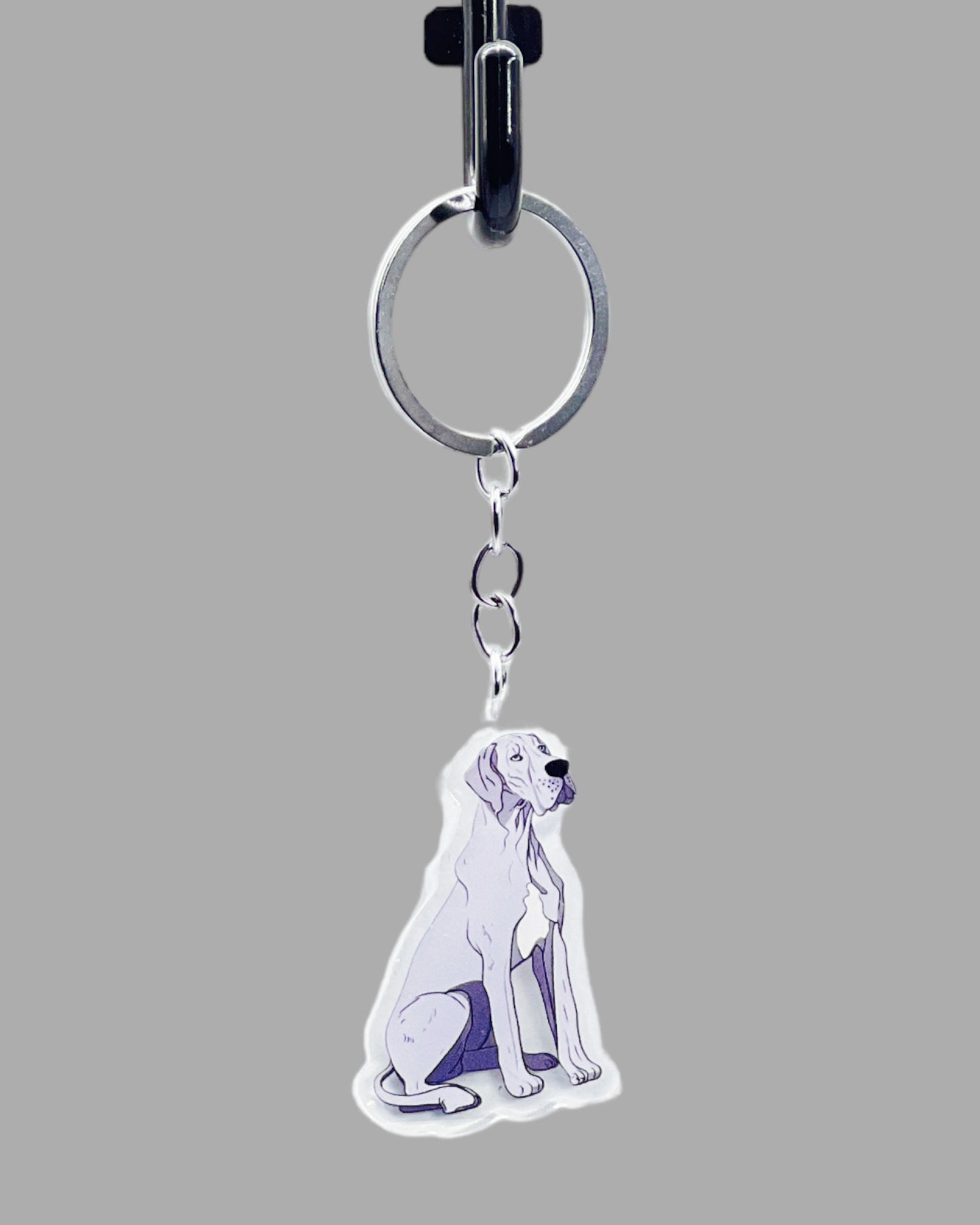 Great Dane Dog Acrylic keychain, Cute kawaii memorial ornament, pet portrait charm gift, backpack photo fob, dad car décor, dog mom gift
