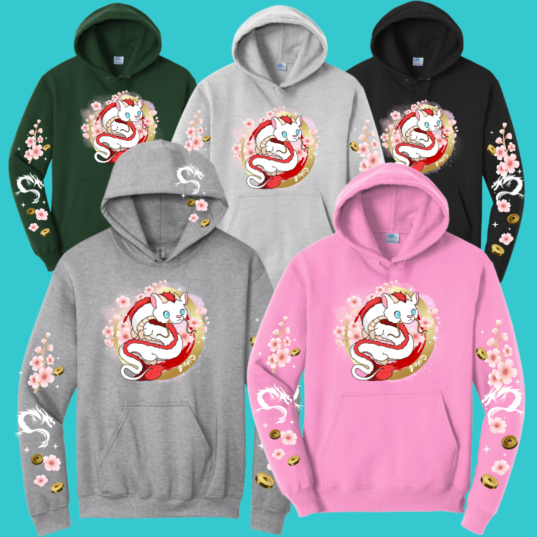 Chinese Dragon Sweatshirt Unisex Clothing Kawaii Hoodie : Best Friend Gift . Fall Winter Essential . Year of the Dragon . Lunar New Year