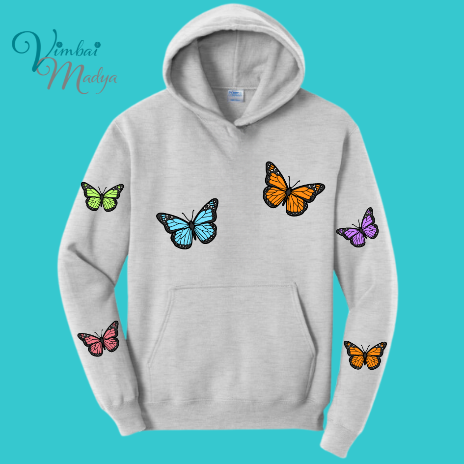 Unisex Butterfly Unisex Sakura Kawaii Frog Sweater Hoodie : Perfect Mother's Day Gift & Fall Winter Essential . Trendy, Blossom Style for Your Best Friend