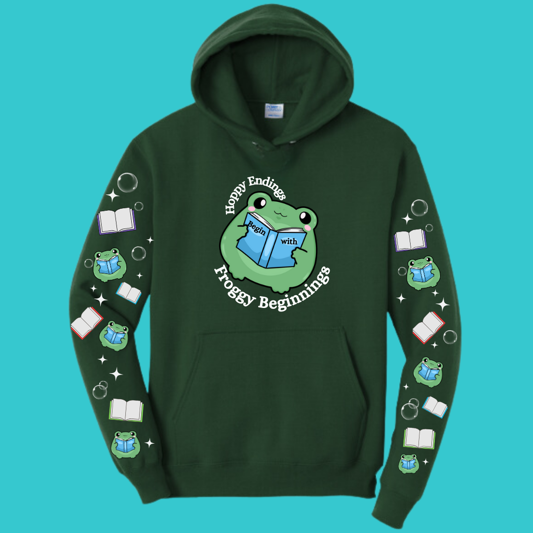Frog Sweatshirt Unisex Clothing Kawaii Hoodie : Best Friend Gift . Fall Winter Essential . Frog and Toad Book Lovers . Readers Gift for her