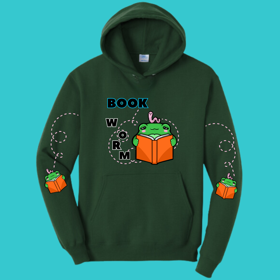 Unisex Kawaii Frog Sweater Hoodie : Perfect Mother's Day Gift & Fall Winter Essential . Trendy Bookworm Style for Your Best Friend