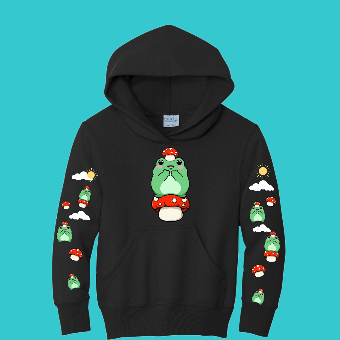 Mushroom Psychedelic Youth Sweater Hoodie : Perfect Mother's Day Gift & Fall Winter Essential . Trendy, Unisex Style for Your Best Friend's Wardrobe
