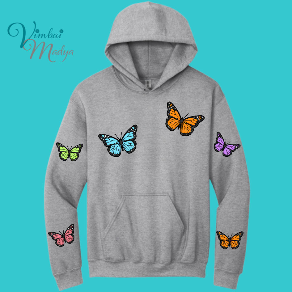Unisex Butterfly Unisex Sakura Kawaii Frog Sweater Hoodie : Perfect Mother's Day Gift & Fall Winter Essential . Trendy, Blossom Style for Your Best Friend
