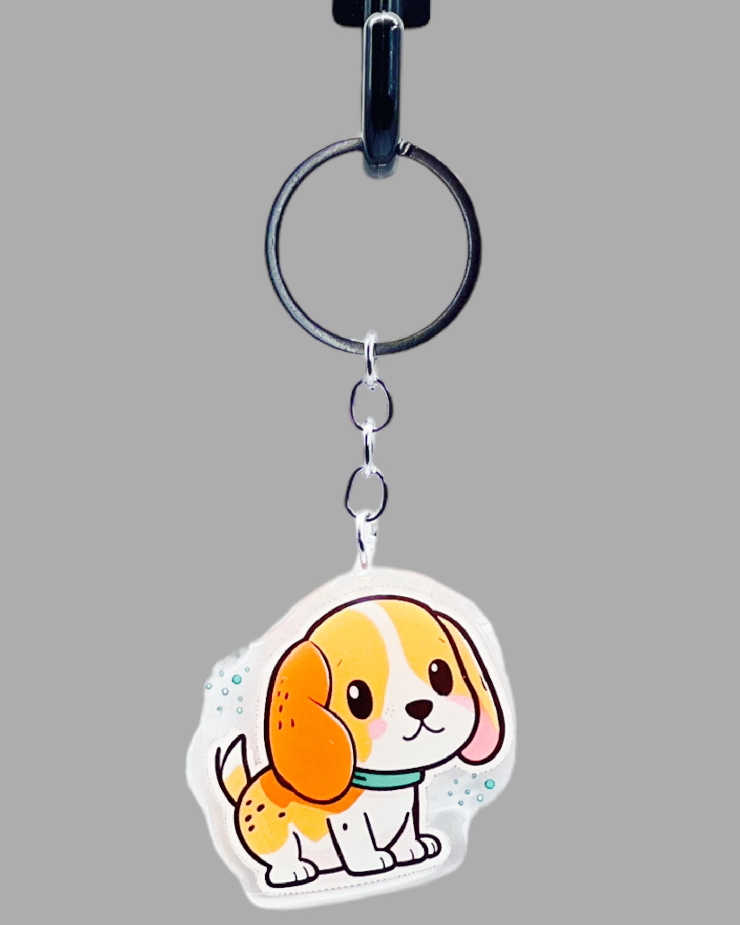 Beagle Dog Acrylic keychain Cute kawaii memorial ornament, pet portrait charm gift backpack photo fob, dad car décor, first day of school