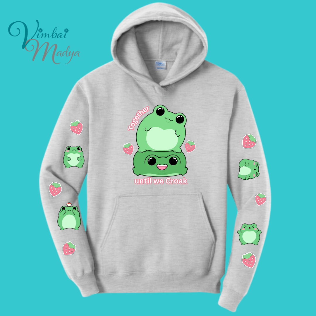 Unisex Kawaii Frog Sweater Hoodie : Perfect Mother's Day Gift & Fall Winter Essential . Trendy, Unisex Style for Your Best Friend's Wardrobe