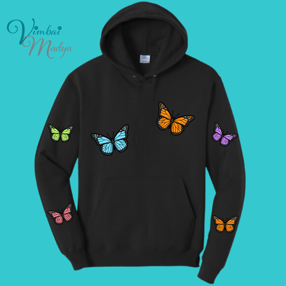 Unisex Butterfly Unisex Sakura Kawaii Frog Sweater Hoodie : Perfect Mother's Day Gift & Fall Winter Essential . Trendy, Blossom Style for Your Best Friend