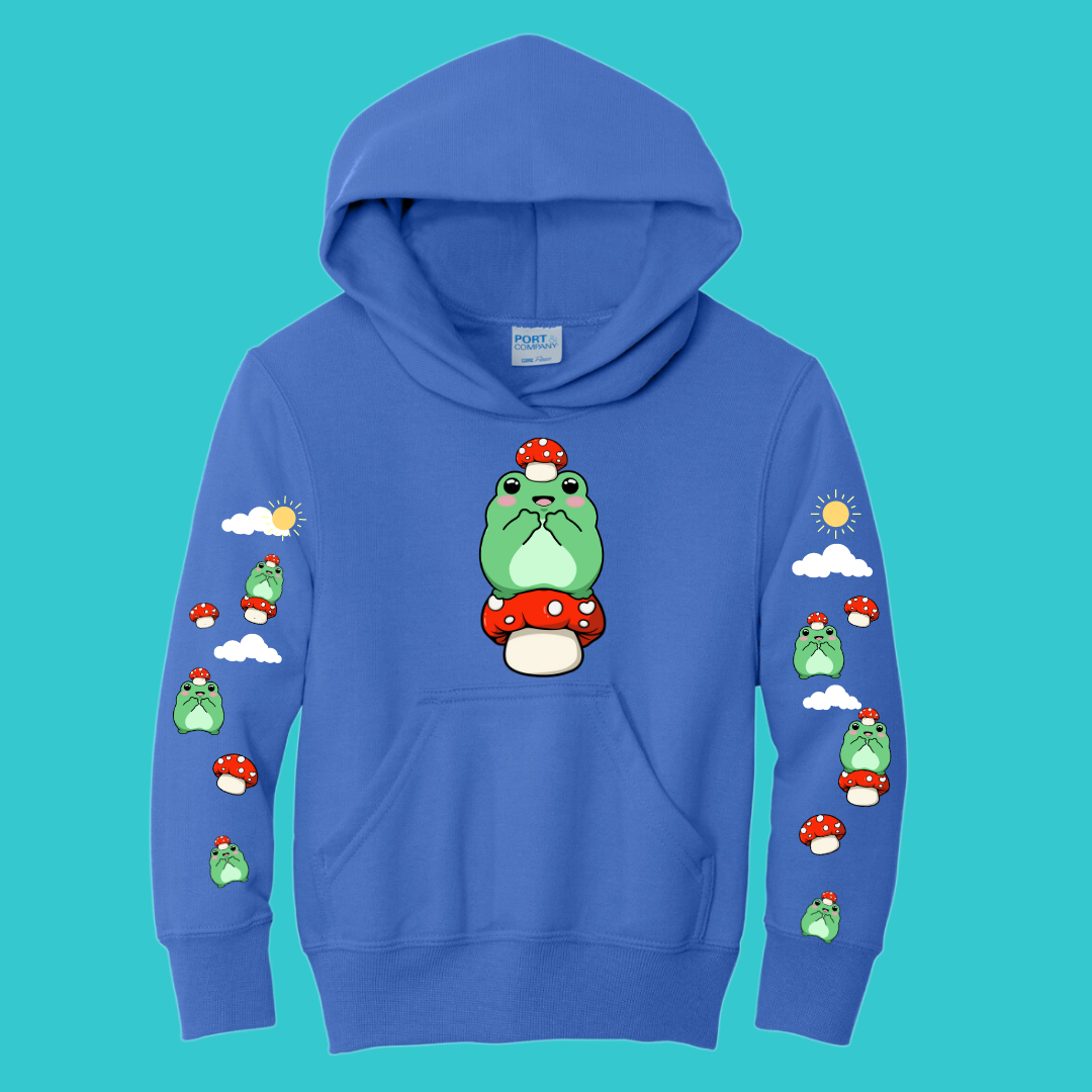 Mushroom Psychedelic Youth Sweater Hoodie : Perfect Mother's Day Gift & Fall Winter Essential . Trendy, Unisex Style for Your Best Friend's Wardrobe