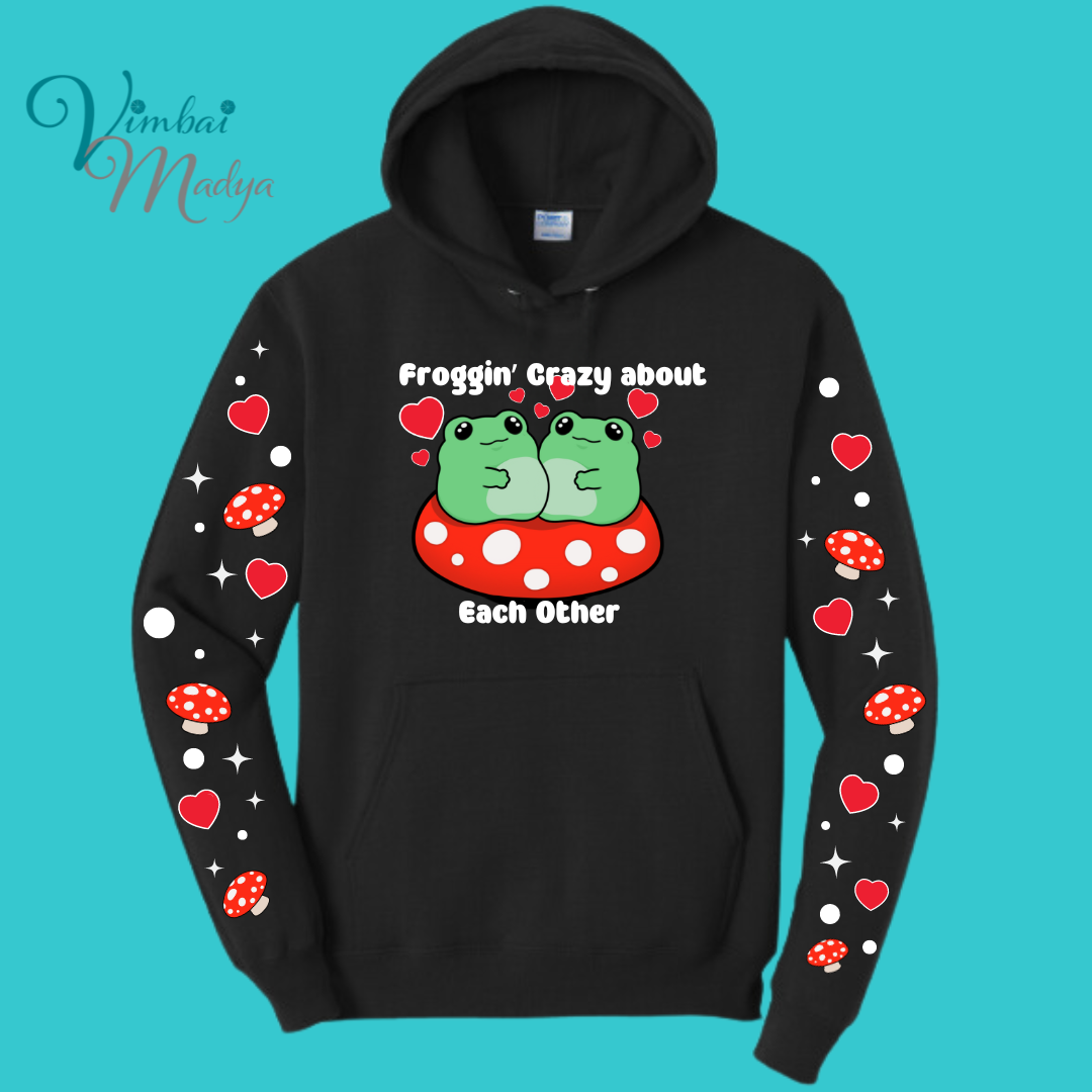 Frog Mushroom Psychedelic Kawaii Frog Sweater Hoodie : Perfect Mother's Day Gift & Fall Winter Essential . Trendy, Style for Your Best Friend
