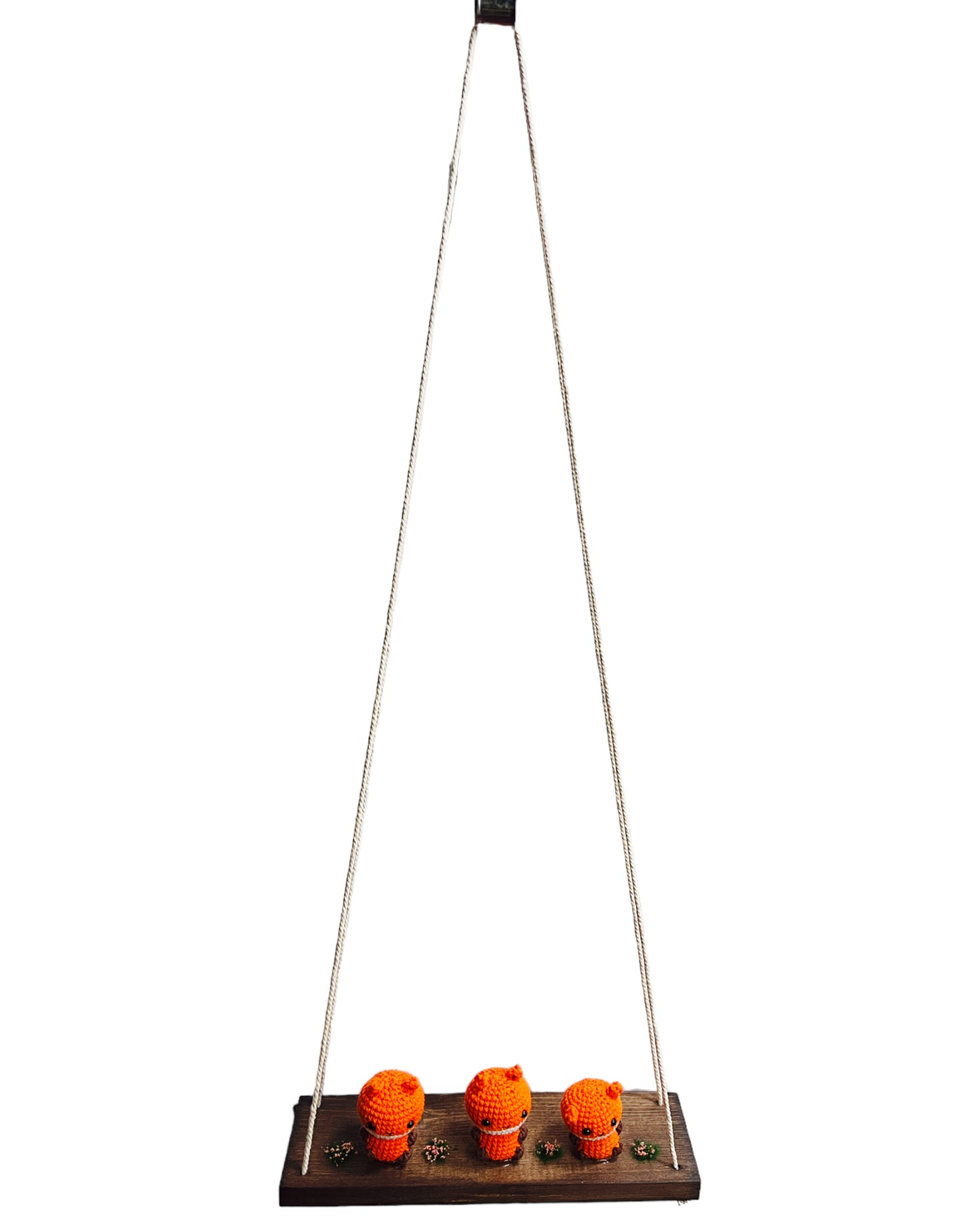 Foxes on a swing Hanging Wall Shelf