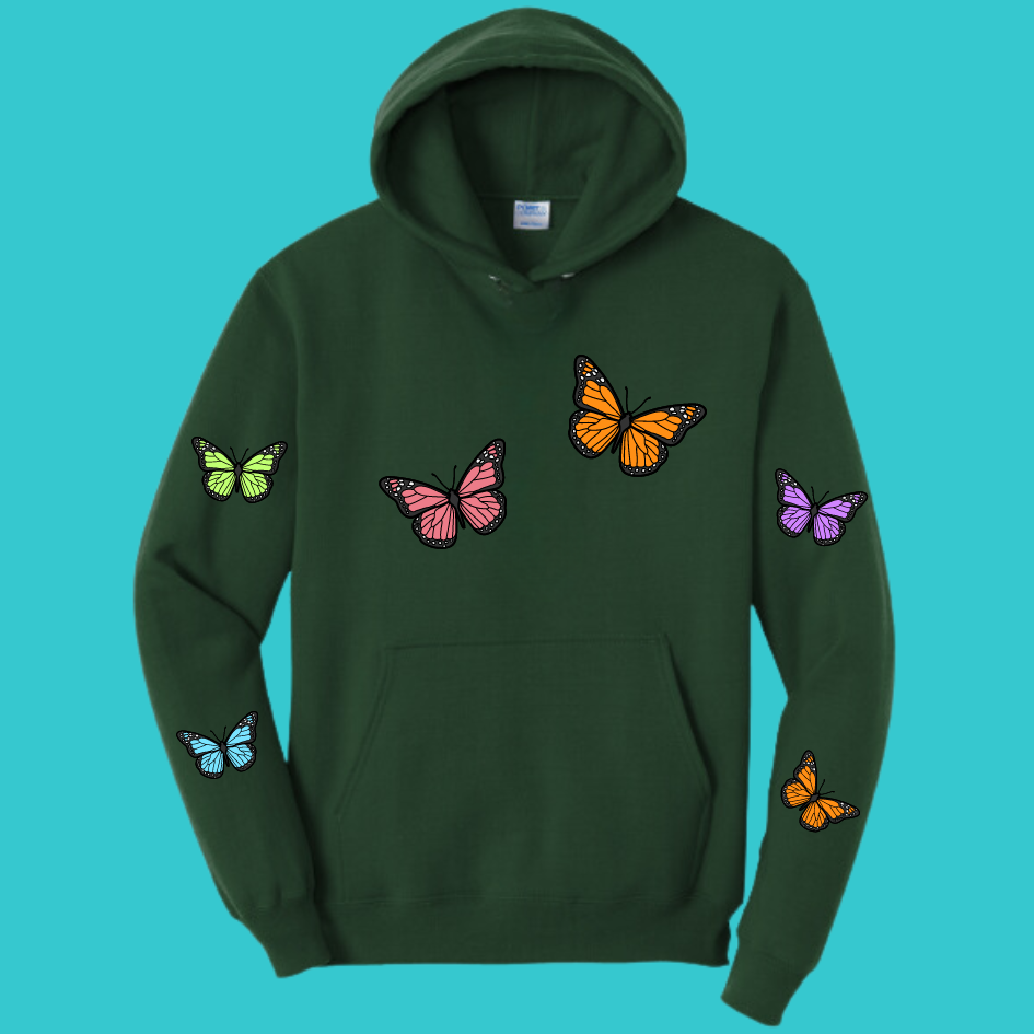 Unisex Butterfly Unisex Sakura Kawaii Frog Sweater Hoodie : Perfect Mother's Day Gift & Fall Winter Essential . Trendy, Blossom Style for Your Best Friend
