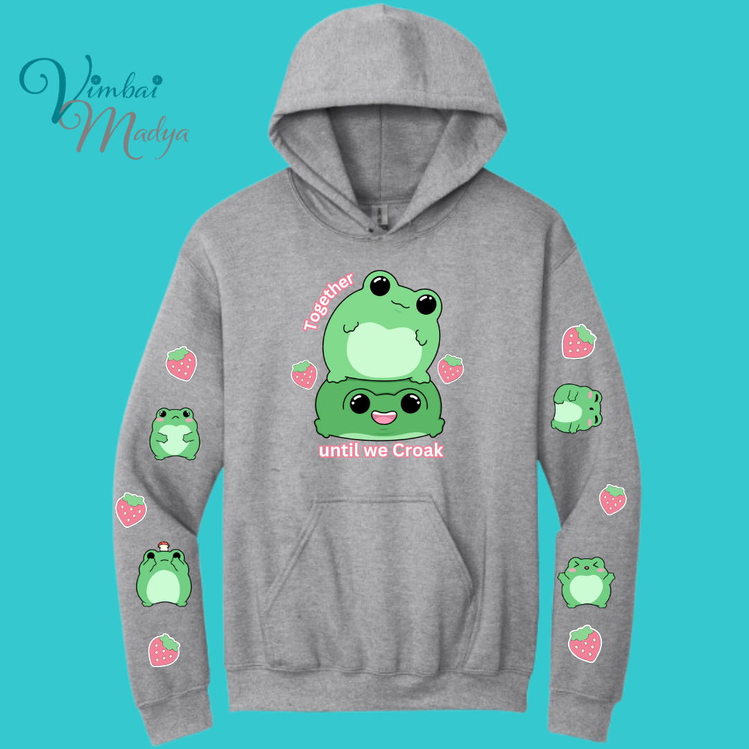 Unisex Kawaii Frog Sweater Hoodie : Perfect Mother's Day Gift & Fall Winter Essential . Trendy, Unisex Style for Your Best Friend's Wardrobe