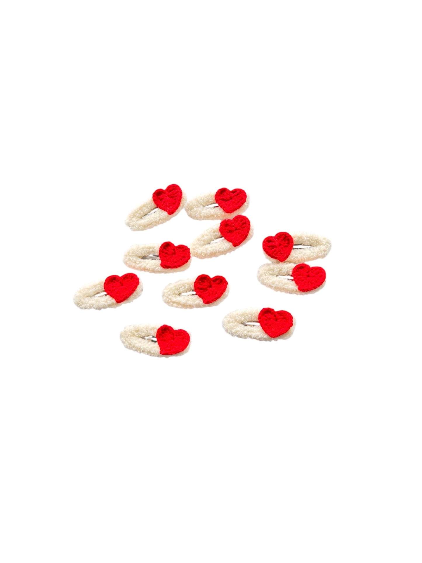 Valentines Gifts : Crochet Hair Clips . Barrettes for Teens, Granddaughters, Newborn Girl Outfits, with Embroidery Designs