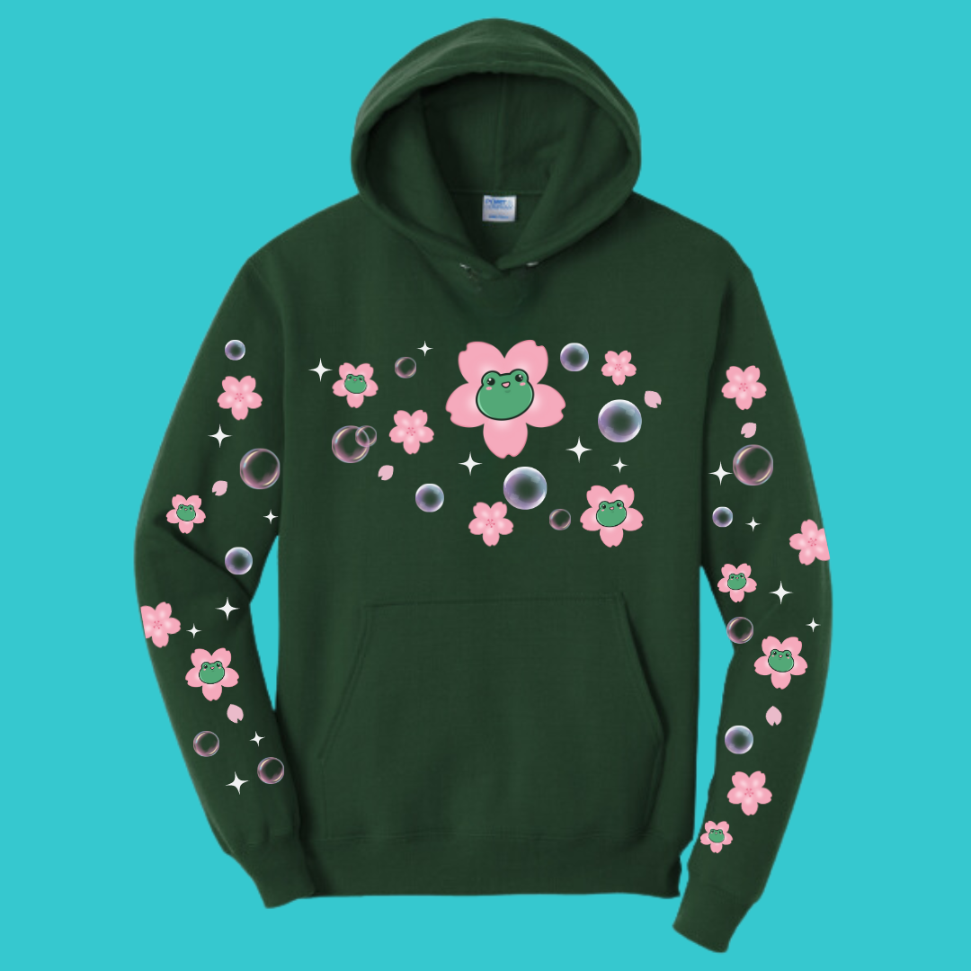 Sakura Kawaii Frog Sweater Hoodie : Perfect Mother's Day Gift & Fall Winter Essential . Trendy, Blossom Style for Your Best Friend