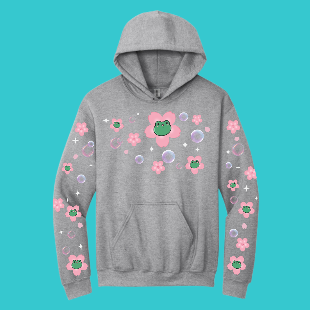 Sakura Kawaii Frog Sweater Hoodie : Perfect Mother's Day Gift & Fall Winter Essential . Trendy, Blossom Style for Your Best Friend