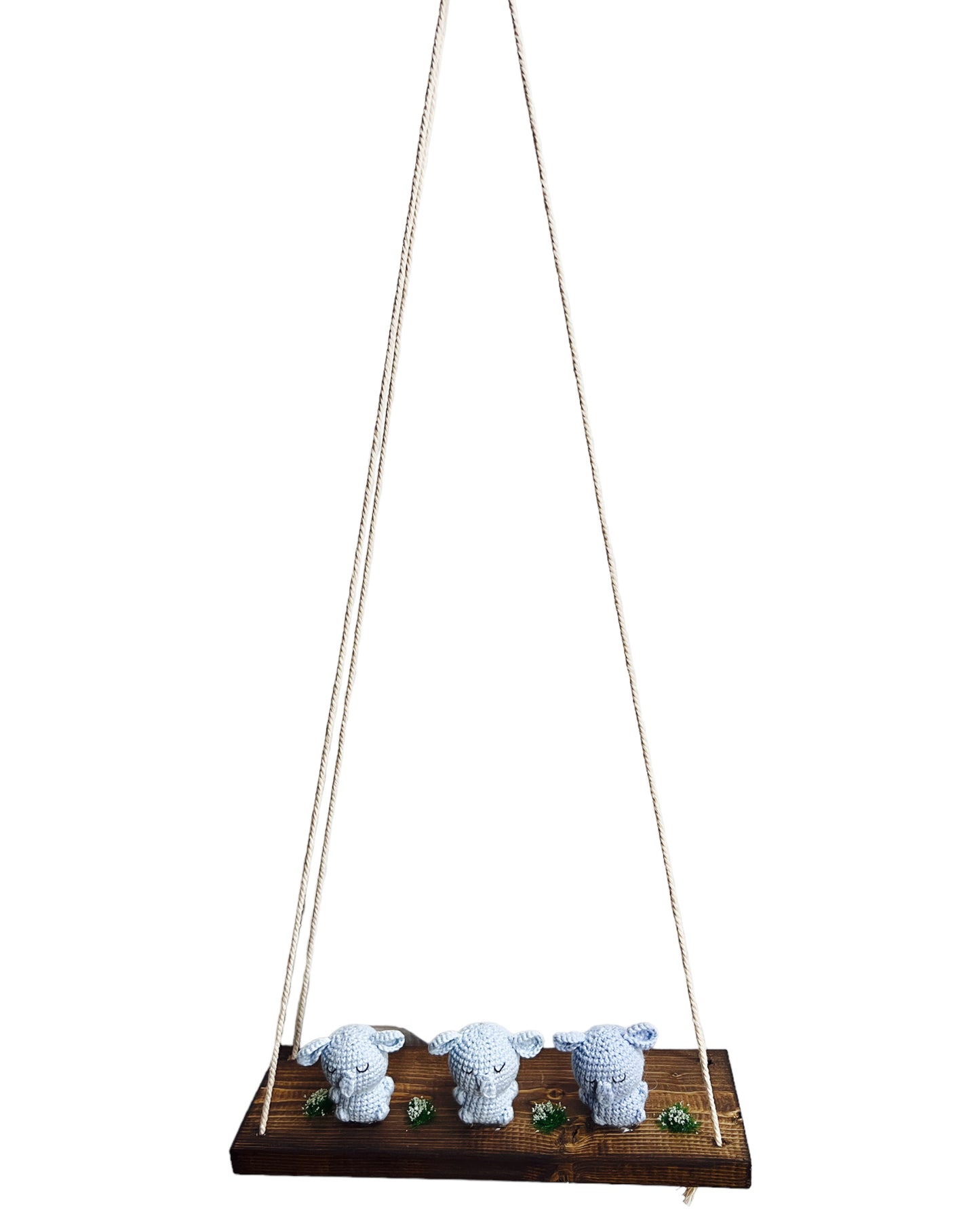 Elephants on a swing Hanging Wall Shelf