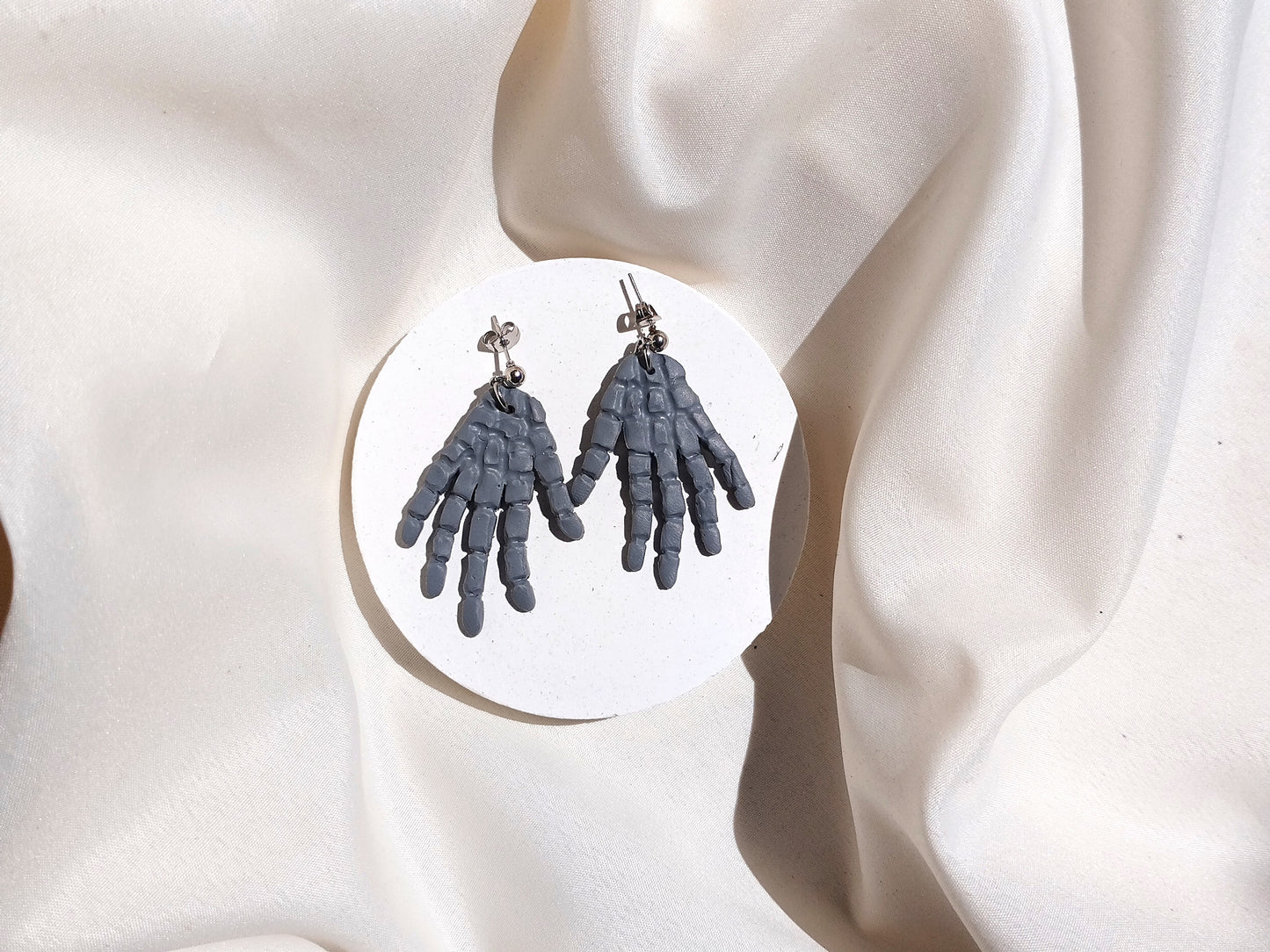 Skeleton polymer clay earrings, halloween spooky witch wican Handmade Dainty dangle cute minimalist earrings, birthday gift for best friend