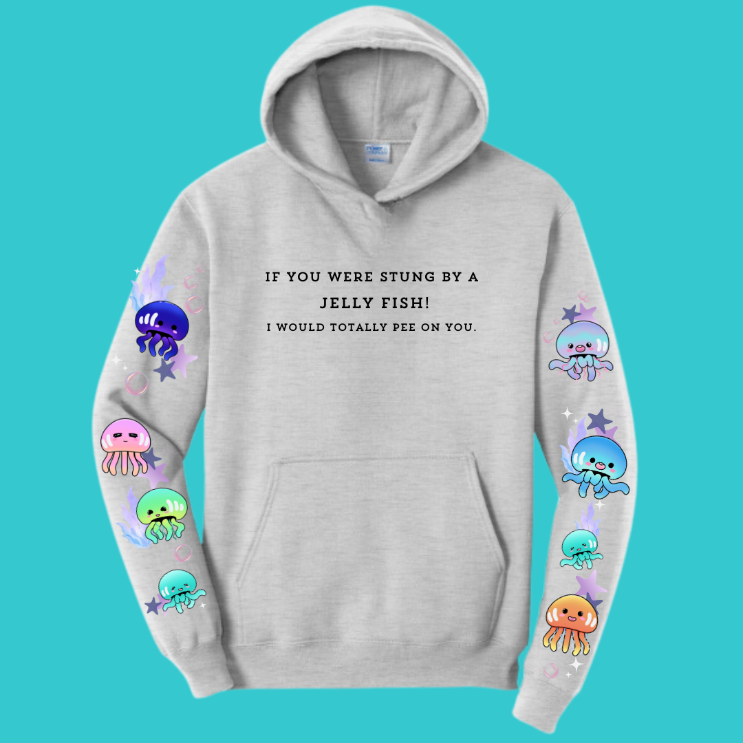 Jellyfish Sweatshirt Unisex Clothing Kawaii Hoodie : Best Friend Gift . Fall Winter Essential . Beach, Ocean, coastal . Mothers Day Gift for her